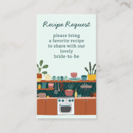 Tarjeta De Recepción RECIPE REQUEST Bridal Shower Cute Recipe Request