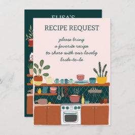 Tarjeta De Recepción RECIPE REQUEST Bridal Shower Cute Recipe Request