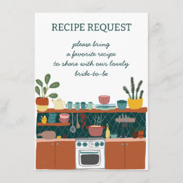 Tarjeta De Recepción RECIPE SOLICITUD PERSONALIZADO de ducha de novia