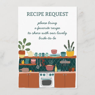Tarjeta De Recepción RECIPE SOLICITUD PERSONALIZADO de ducha de novia
