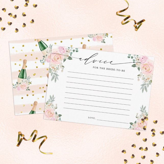 Tarjeta De Recepción Recomienda A La Novia Que Sea Floral De Champagne (Subido por el creador)