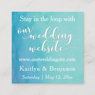 Tarjeta De Recepción Recordatorio de sitio web de Boda de acuarela verd