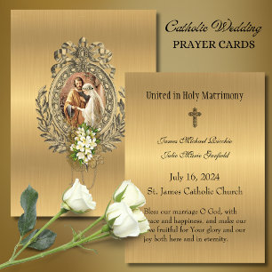 Tarjeta De Recepción Recuerdos de la oración de la boda católica