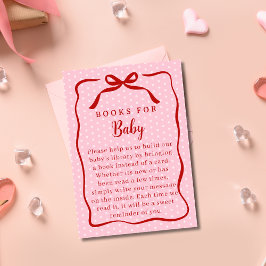 Tarjeta De Recepción Red and Pink Valentines Books For Baby Shower
