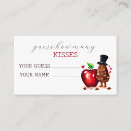 Tarjeta De Recepción Red Apple adivina cuántos besos juego de novias