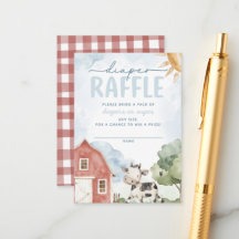 Red Barn Granja Animal Baby Shower Diaper Raffle