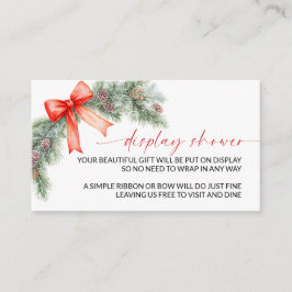 Tarjeta De Recepción Red Bow Christmas Display Shower