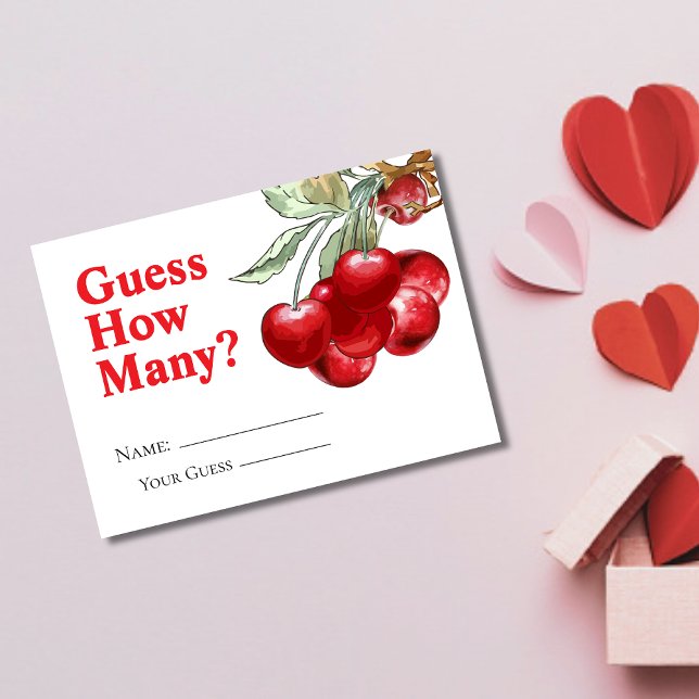 Tarjeta De Recepción Red Cherry On Top Adivina cuántas cartas de juego (Subido por el creador)