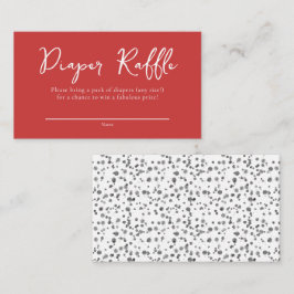 Tarjeta De Recepción Red Dalmatian Spots Baby Shower Diaper Raffle