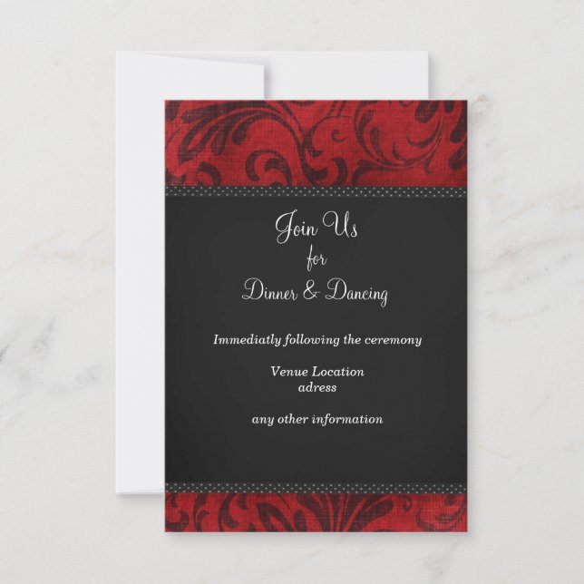 Tarjeta de recepción Red Flourish (Anverso)