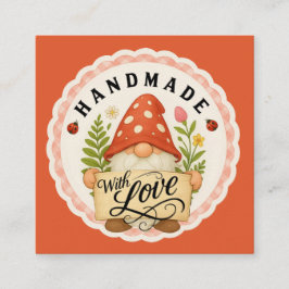 Tarjeta De Recepción Red Gnome Handmade With Love Small Business 