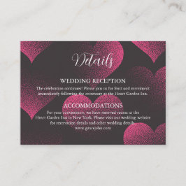 Tarjeta De Recepción Red Heart Theme Wedding Details Enclosure Cards