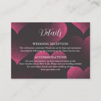 Tarjeta De Recepción Red Heart Theme Wedding Details Enclosure Cards