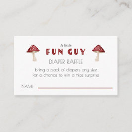 Tarjeta De Recepción Red Mushroom Fun Guy Baby Shower Diaper Raffle