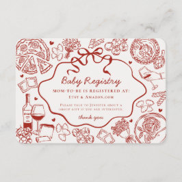 Tarjeta De Recepción Red Pasta Special Delivery Italian Baby Registry