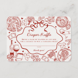 Tarjeta De Recepción Red Pasta Special Delivery Italian Diaper Raffle