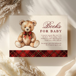 Tarjeta De Recepción Red Plaid Bear Baby Shower Books For Baby