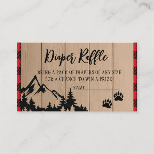 Tarjeta De Recepción Red Plaid Lumberjack Baby Shower Diaper Raffle
