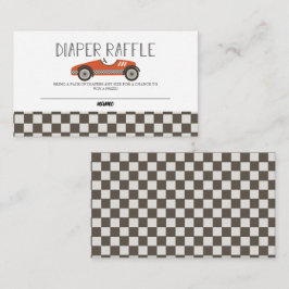 Tarjeta De Recepción Red Race Car Baby Shower Diaper Raffle