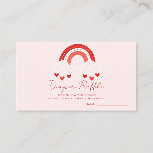 Tarjeta De Recepción Red Rainbow baby shower Diaper Raffle (Anverso)