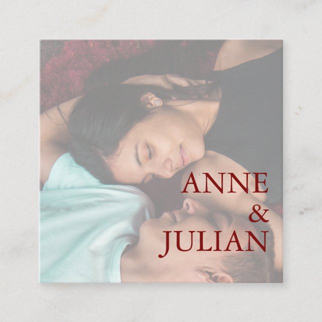 Tarjeta De Recepción Red Scannable QR Code Wedding Enclosure Card (Anverso)