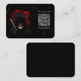 Tarjeta De Recepción Red Scary oscuro moody cráneo gótico Araña de Hall