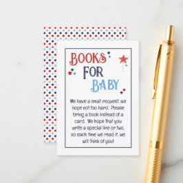 Tarjeta De Recepción Red White and Due Books for Baby