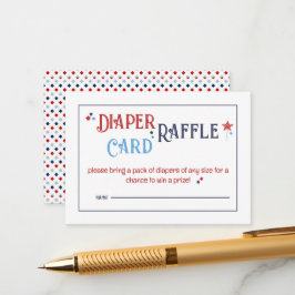 Tarjeta De Recepción Red White and Due Diaper Raffle Card