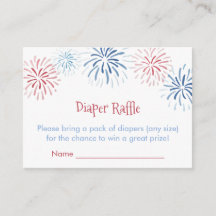 Red White Fireworks Diaper Raffle Baby Shower