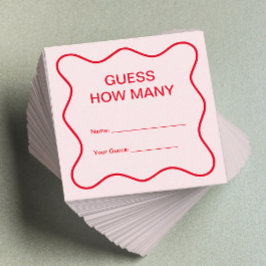 Tarjeta De Recepción Red y rosa adivinan cuántos juegos