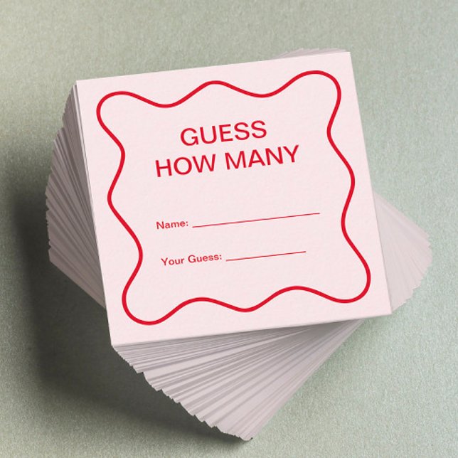 Tarjeta De Recepción Red y rosa adivinan cuántos juegos (Subido por el creador)