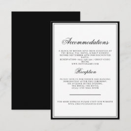 Tarjeta De Recepción Regal clásico elegante en blanco y negro