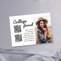 Regalo de Código QR 2 Fondo Universitario Negro y