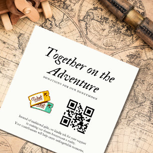 Tarjeta De Recepción Regalo de código Qr del boda Registry Honeymoon Fu