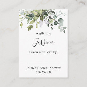 Tarjeta De Recepción Regalo de Eucalipto Elegante DISPLAY SHOWER Nupcia