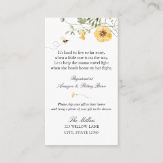 Tarjeta De Recepción Regalo de flor silvestre amarilla dulce como abeja