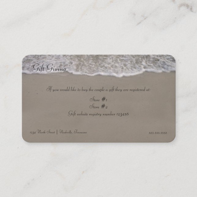 Tarjeta De Recepción Regalo de marea oceánica (Anverso)