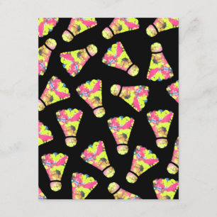 Tarjeta De Recepción Regalo de patrón de color de arte del Shuttlecock 