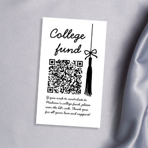 Tarjeta De Recepción Regalo en Blanco y Negro con Código QR para Gradua