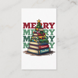 Tarjeta De Recepción Regalo para Maestro Feliz Navidad Libros para Ma