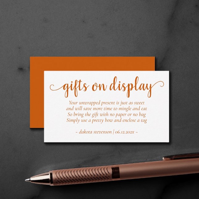 Tarjeta De Recepción Regalos de caída simples en pantalla | Naranja de  (Subido por el creador)