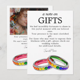 Tarjeta De Recepción 🌈 Regalos + Foto LGBTQ Entrelazados en Orgullo