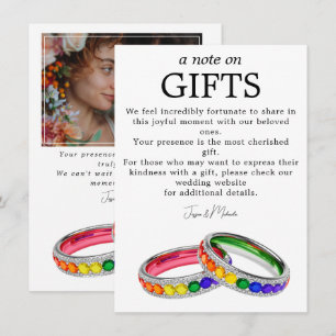 Tarjeta De Recepción 🌈 Regalos + Foto LGBTQ Entrelazados en Orgullo