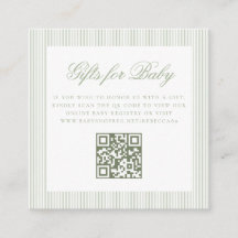 Regalos para Baby Sage Green Online QR Code Regist