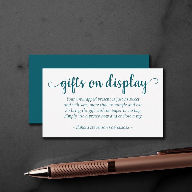Tarjeta De Recepción Regalos Verde azulados simples en pantalla | Event (Subido por el creador)