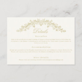 Tarjeta De Recepción Regency Era Wedding Elegant Heirloom Details