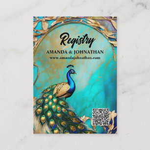 Tarjeta De Recepción Registro Art Nouveau de cuadros de mármol de pavo
