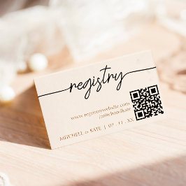 Tarjeta De Recepción Registro boda Código QR Tan Brown