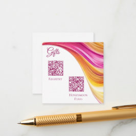 Tarjeta De Recepción Registro boda-Naranja rosado-moderno-amarillo-amar