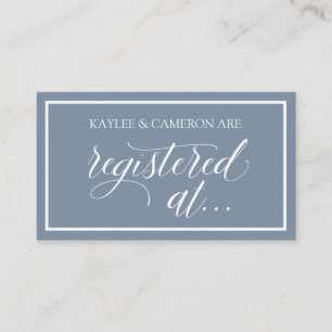Tarjeta De Recepción Registro boda / Registrado En Tarjetas- Azul Dusty